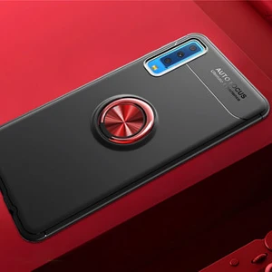 Techno Guru Samsung Galaxy A7 2018 Ultra Koruma Sağlayan Stant Özellikli Yüzüklü Ravel Silikon Kılıf