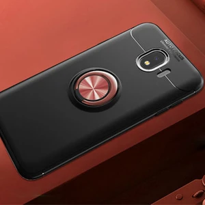 Techno Guru Samsung Galaxy J4 Ultra Koruma Sağlayan Stant Özellikli Yüzüklü Ravel Silikon Kılıf