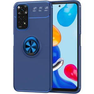 Techno Guru Redmi Note 11S Global Ultra Koruma Sağlayan Stant Özellikli Yüzüklü Ravel Silikon Kılıf