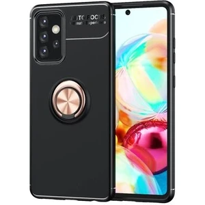 Techno Guru Samsung Galaxy A72 Ultra Koruma Sağlayan Stant Özellikli Yüzüklü Ravel Silikon Kılıf