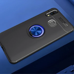 Techno Guru Samsung Galaxy M20 Ultra Koruma Sağlayan Stant Özellikli Yüzüklü Ravel Silikon Kılıf