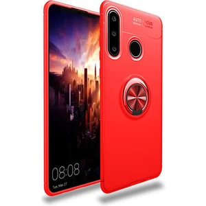 Techno Guru Huawei Y6P Ultra Koruma Sağlayan Stant Özellikli Yüzüklü Ravel Silikon Kılıf