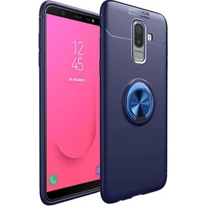 Techno Guru Samsung Galaxy J8 Ultra Koruma Sağlayan Stant Özellikli Yüzüklü Ravel Silikon Kılıf