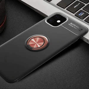 Techno Guru iPhone 11 Ultra Koruma Sağlayan Stant Özellikli Yüzüklü Ravel Silikon Kılıf