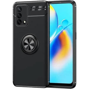 Techno Guru Oppo A74 4g Ultra Koruma Sağlayan Stant Özellikli Yüzüklü Ravel Silikon Kılıf