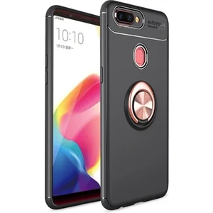 Techno Guru Oppo Ax7 Ultra Koruma Sağlayan Stant Özellikli Yüzüklü Ravel Silikon Kılıf