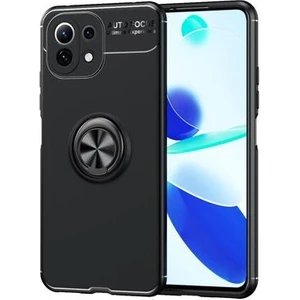 Techno Guru Xiaomi Mi 11 Lite Ultra Koruma Sağlayan Stant Özellikli Yüzüklü Ravel Silikon Kılıf