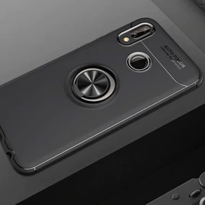 Techno Guru Huawei P Smart 2019 Ultra Koruma Sağlayan Stant Özellikli Yüzüklü Ravel Silikon Kılıf