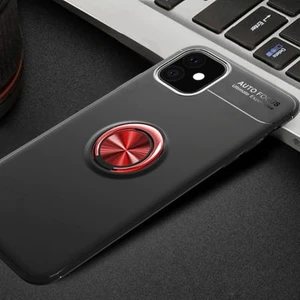 Techno Guru iPhone 11 Ultra Koruma Sağlayan Stant Özellikli Yüzüklü Ravel Silikon Kılıf