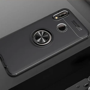 Techno Guru Huawei P20 Lite Ultra Koruma Sağlayan Stant Özellikli Yüzüklü Ravel Silikon Kılıf