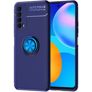 Techno Guru Huawei P Smart 2021 Ultra Koruma Sağlayan Stant Özellikli Yüzüklü Ravel Silikon Kılıf