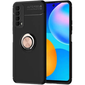 Techno Guru Huawei P Smart 2021 Ultra Koruma Sağlayan Stant Özellikli Yüzüklü Ravel Silikon Kılıf