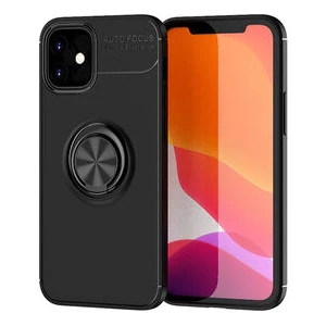 Techno Guru iPhone 12 Ultra Koruma Sağlayan Stant Özellikli Yüzüklü Ravel Silikon Kılıf