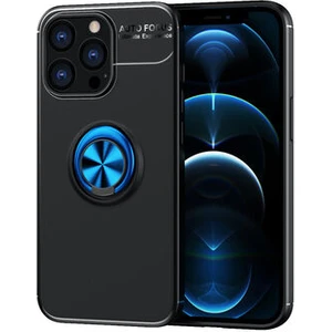 Techno Guru iPhone 13 Pro Max Ultra Koruma Sağlayan Stant Özellikli Yüzüklü Ravel Silikon Kılıf