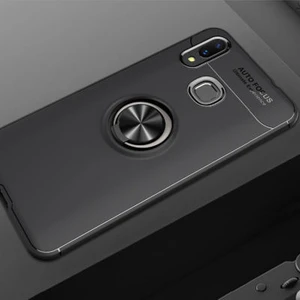 Techno Guru Huawei Y7 Prime 2019 Ultra Koruma Sağlayan Stant Özellikli Yüzüklü Ravel Silikon Kılıf