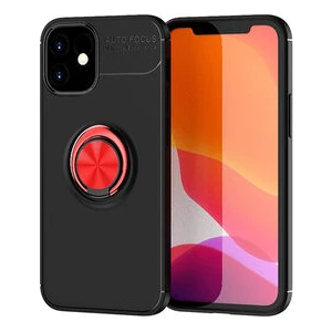 Techno Guru iPhone 12 Ultra Koruma Sağlayan Stant Özellikli Yüzüklü Ravel Silikon Kılıf