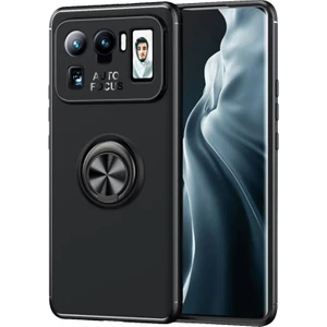 Techno Guru Xiaomi Mi 11 Ultra Ultra Koruma Sağlayan Stant Özellikli Yüzüklü Ravel Silikon Kılıf