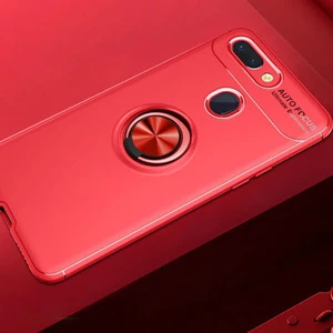 Techno Guru Xiaomi Mi 8 Lite Ultra Koruma Sağlayan Stant Özellikli Yüzüklü Ravel Silikon Kılıf