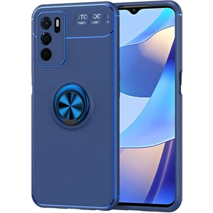 Techno Guru Oppo A16 Ultra Koruma Sağlayan Stant Özellikli Yüzüklü Ravel Silikon Kılıf