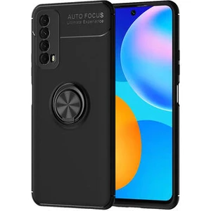 Techno Guru Huawei P Smart 2021 Ultra Koruma Sağlayan Stant Özellikli Yüzüklü Ravel Silikon Kılıf