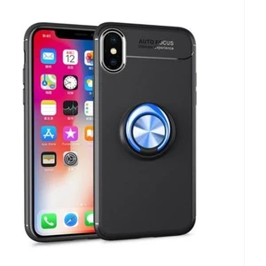 Techno Guru iPhone Xs Max Ultra Koruma Sağlayan Stant Özellikli Yüzüklü Ravel Silikon Kılıf
