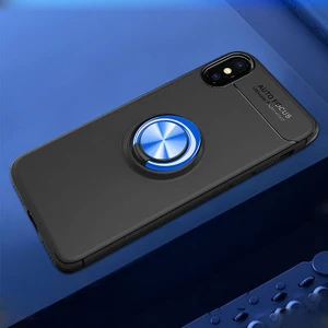 Techno Guru iPhone Xs Ultra Koruma Sağlayan Stant Özellikli Yüzüklü Ravel Silikon Kılıf