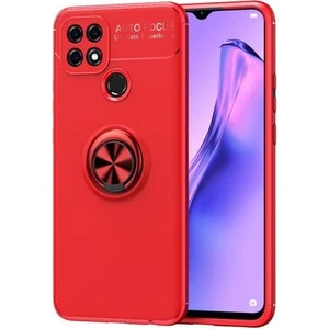 Techno Guru Oppo A15S Ultra Koruma Sağlayan Stant Özellikli Yüzüklü Ravel Silikon Kılıf
