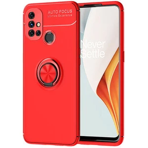 Techno Guru One Plus Nord N10 5g Ultra Koruma Sağlayan Stant Özellikli Yüzüklü Ravel Silikon Kılıf