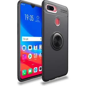 Techno Guru Oppo A7X Ultra Koruma Sağlayan Stant Özellikli Yüzüklü Ravel Silikon Kılıf
