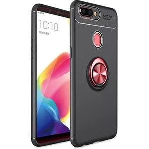 Techno Guru Oppo Ax7 Ultra Koruma Sağlayan Stant Özellikli Yüzüklü Ravel Silikon Kılıf