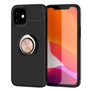 Techno Guru iPhone 12 Ultra Koruma Sağlayan Stant Özellikli Yüzüklü Ravel Silikon Kılıf