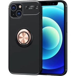 Techno Guru iPhone 14 Plus Ultra Koruma Sağlayan Stant Özellikli Yüzüklü Ravel Silikon Kılıf