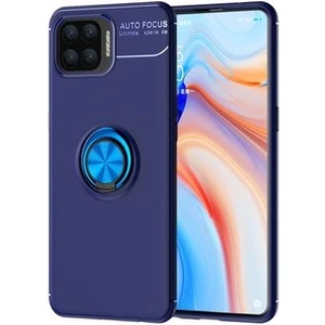 Techno Guru Oppo Reno 4 Lite Ultra Koruma Sağlayan Stant Özellikli Yüzüklü Ravel Silikon Kılıf