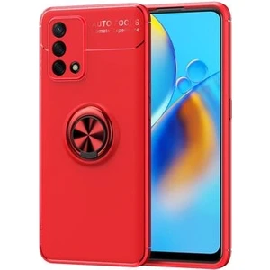 Techno Guru Oppo A74 4g Ultra Koruma Sağlayan Stant Özellikli Yüzüklü Ravel Silikon Kılıf