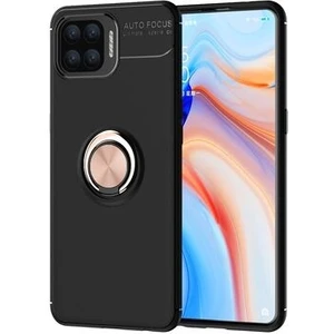Techno Guru Oppo Reno 4 Lite Ultra Koruma Sağlayan Stant Özellikli Yüzüklü Ravel Silikon Kılıf