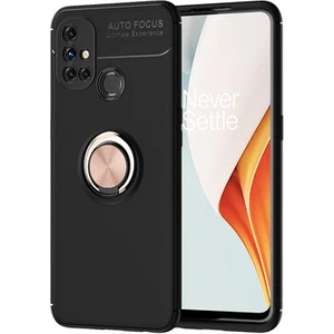 Techno Guru One Plus Nord N10 5g Ultra Koruma Sağlayan Stant Özellikli Yüzüklü Ravel Silikon Kılıf
