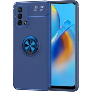 Techno Guru Oppo A74 4g Ultra Koruma Sağlayan Stant Özellikli Yüzüklü Ravel Silikon Kılıf