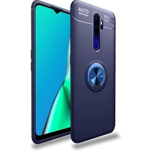 Techno Guru Oppo A5 2020 Ultra Koruma Sağlayan Stant Özellikli Yüzüklü Ravel Silikon Kılıf