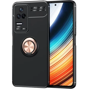 Techno Guru Poco F4 Ultra Koruma Sağlayan Stant Özellikli Yüzüklü Ravel Silikon Kılıf