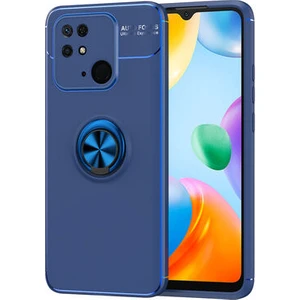Techno Guru Redmi 10C Ultra Koruma Sağlayan Stant Özellikli Yüzüklü Ravel Silikon Kılıf