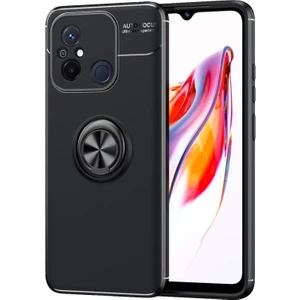 Techno Guru Redmi 12C Ultra Koruma Sağlayan Stant Özellikli Yüzüklü Ravel Silikon Kılıf