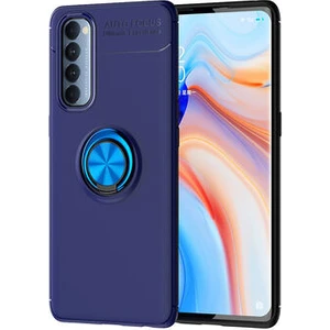 Techno Guru Oppo Reno 4 Pro 4g Ultra Koruma Sağlayan Stant Özellikli Yüzüklü Ravel Silikon Kılıf