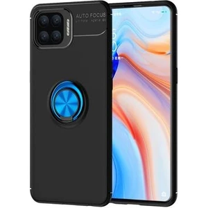 Techno Guru Oppo Reno 4 Lite Ultra Koruma Sağlayan Stant Özellikli Yüzüklü Ravel Silikon Kılıf