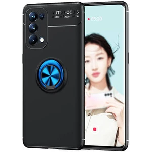 Techno Guru Oppo Reno 5 Pro 5g Ultra Koruma Sağlayan Stant Özellikli Yüzüklü Ravel Silikon Kılıf