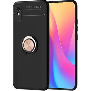 Techno Guru Redmi 9A Ultra Koruma Sağlayan Stant Özellikli Yüzüklü Ravel Silikon Kılıf