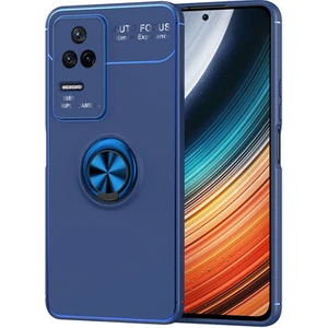 Techno Guru Poco F4 Ultra Koruma Sağlayan Stant Özellikli Yüzüklü Ravel Silikon Kılıf