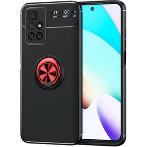 Techno Guru Redmi 10 Ultra Koruma Sağlayan Stant Özellikli Yüzüklü Ravel Silikon Kılıf