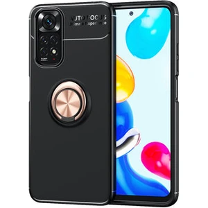 Techno Guru Redmi Note 11 Global Ultra Koruma Sağlayan Stant Özellikli Yüzüklü Ravel Silikon Kılıf