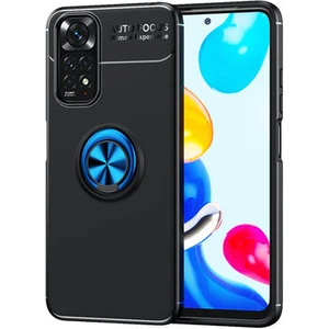 Techno Guru Redmi Note 11S Global Ultra Koruma Sağlayan Stant Özellikli Yüzüklü Ravel Silikon Kılıf
