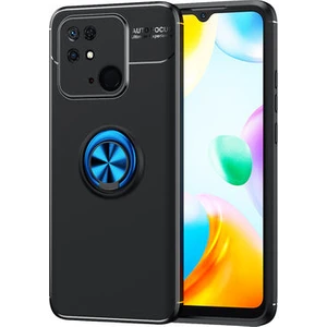 Techno Guru Redmi 10C Ultra Koruma Sağlayan Stant Özellikli Yüzüklü Ravel Silikon Kılıf